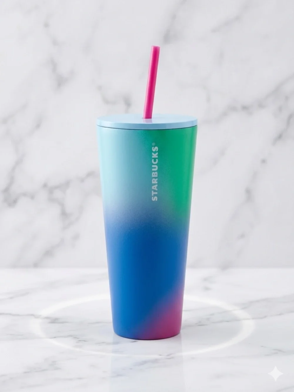 NWT Starbucks Summer 2023 Technicolor Paint Stainless Steel Cold Cup Tumbler
